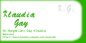 klaudia gay business card